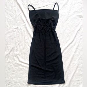 Vintage black mini dress lace
